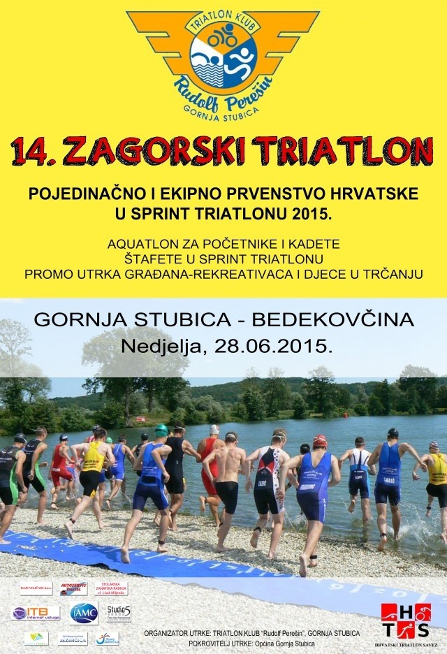 POZIVAMO VAS OVU NEDJELJU NA 14. ZAGORSKI TRIATLON - pojedinačno i ekipno prvenstvo Hrvatske u sprint triatlonu 2015.