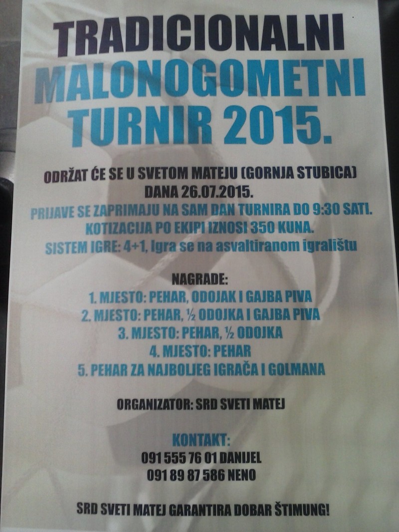 Tradicionalni malonogometni turnir 2015 u Svetom Mateju