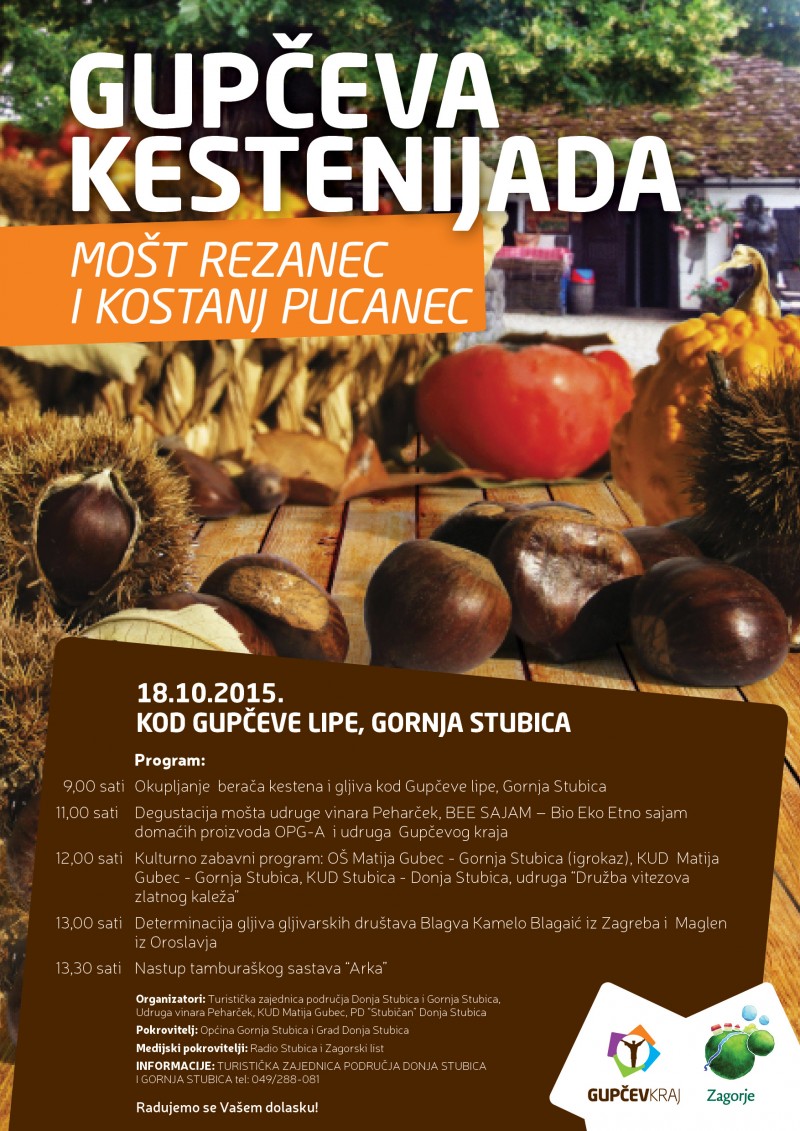 DOĐITE OVE NEDJELJE U GORNJU STUBICU NA GUPČEVU KESTENIJADU